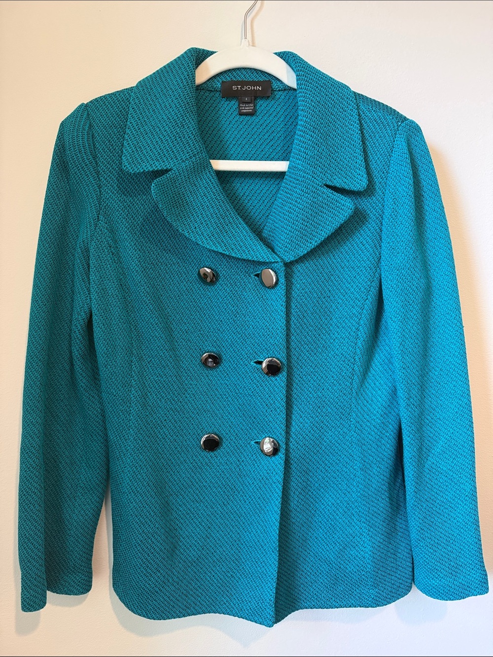 St. John Teal Double Button Jacket
